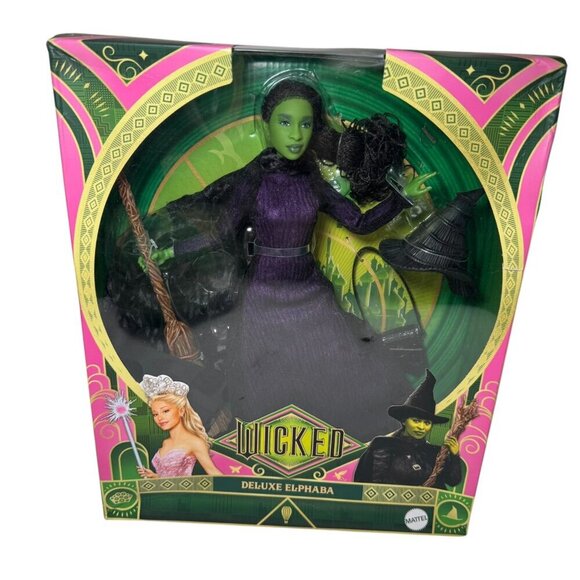 Universal Pictures Wicked Lot: Glinda, Deluxe Elphaba Fashion Dolls + Throw NEW - Picture 2 of 10